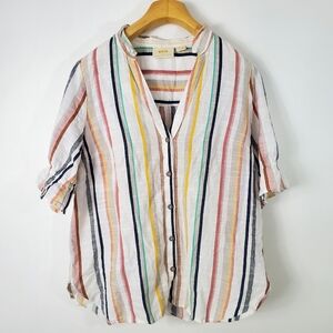 Maeve Anthropologie Colorful Striped Top Blouse